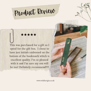 Leather Bookmark With Gift Box One Colour, 6 of 6