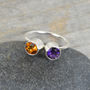 Amethyst And Citrine Friendship Ring, thumbnail 3 of 5