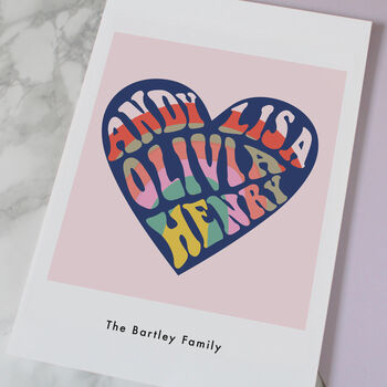 Psycadelic Heart Family Name Print, 3 of 3