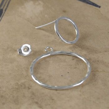 Double Hoop Sterling Silver Ear Jackets, 3 of 5