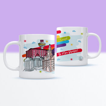 Rainbow Liverpool Mug, Liverpool Skyline, Pride, 2 of 5