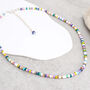 Ettie Multi Coloured Rainbow Seed Bead Necklace, thumbnail 2 of 4