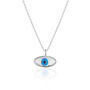 Transparent Glass Evil Eye Sterling Silver Necklace, thumbnail 5 of 6