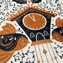 White Xmas Cushion Cover With Cuckoo Clock And Birds, thumbnail 2 of 7