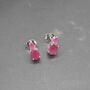 Ruby Silver Stud Earrings, July Birthstone Jewelry, thumbnail 1 of 8