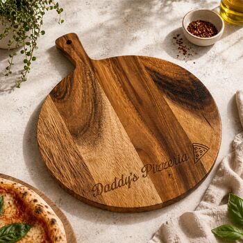 Personalised Pizzeria Acacia Pizza Board, 3 of 3