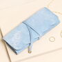 Blue Floral Embroidered Velvet Jewellery Roll, thumbnail 1 of 6