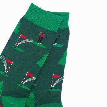 Men's Bamboo Socks Golfer On The Green, 3 of 5