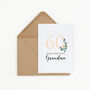 Personalised Floral 60th Birthday Card, thumbnail 3 of 3