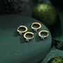 Sterling Silver Delicate Opal Huggie Hoop Earrings, thumbnail 4 of 11