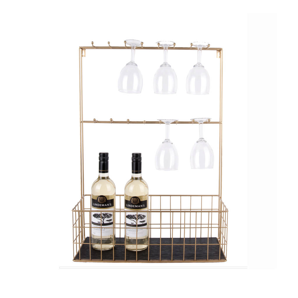 Large Gold Wire Kitchen Rack With Hooks By Posh Totty Designs Interiors | notonthehighstreet.com