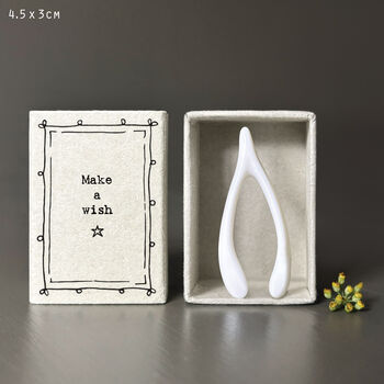 East Of India Matchbox Porcelain Wishbone, 2 of 3