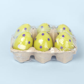 G Decor Set Of Six Easter Egg Candles Green, 5 of 5