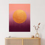 Aubergine Gold Abstract Mauve Peach Pink Wall Art Print, thumbnail 1 of 6