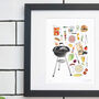 BBQ Illustrated Art Print, thumbnail 3 of 3