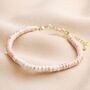 Pink And White Semi Precious Heishi Beaded Bracelet, thumbnail 1 of 5