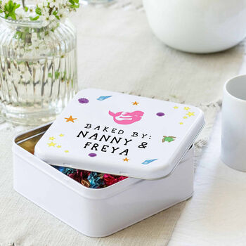 Personalised Metal Square Mermaid Baking Tin, 2 of 3