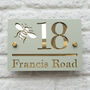 Personalised Bee Design Acrylic House Number Sign, thumbnail 2 of 5
