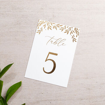Gold Leaves Foiled Table Number Cards, 2 of 2