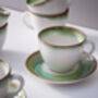 Green Set Of Six Handmade Porcelain Tea Cup With Saucer, thumbnail 4 of 12