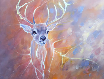 Stag In The Ether Oil Painting, 6 of 9