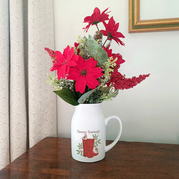 Robin And Wellies Christmas Flower Vase, 4 of 6