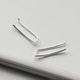 Sterling Silver Tiny Curve Threader Earrings, thumbnail 2 of 5