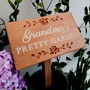 Personalised Engraved Oak Floral Garden Plaque, thumbnail 2 of 3