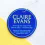 Personalised Blue Plaque Car Air Freshener, thumbnail 3 of 5