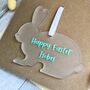 Personalised Happy Easter Rabbit Decoration Card, thumbnail 2 of 5