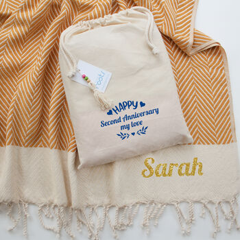 Personalised Soft Cotton Throw, Anniversary Gifts, 3 of 12