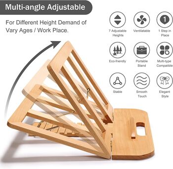 Adjustable Wooden Laptop Riser Stand, 7 of 12
