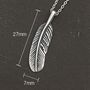 Sterling Silver Oxidised Feather Pendant Necklace, thumbnail 5 of 8