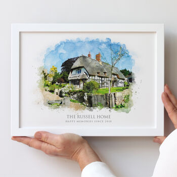 Personalised Watercolour Our Home Framed Print, 4 of 8