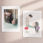 Birth Flower Mummy And Me Portrait, Unframed, thumbnail 3 of 6