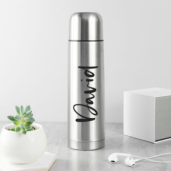 Personalised Stainless Steel Thermos Flask, 8 of 8