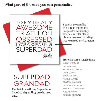 Triathlon / Ironman Obsessed Dad Father's Day Card, 2 of 3