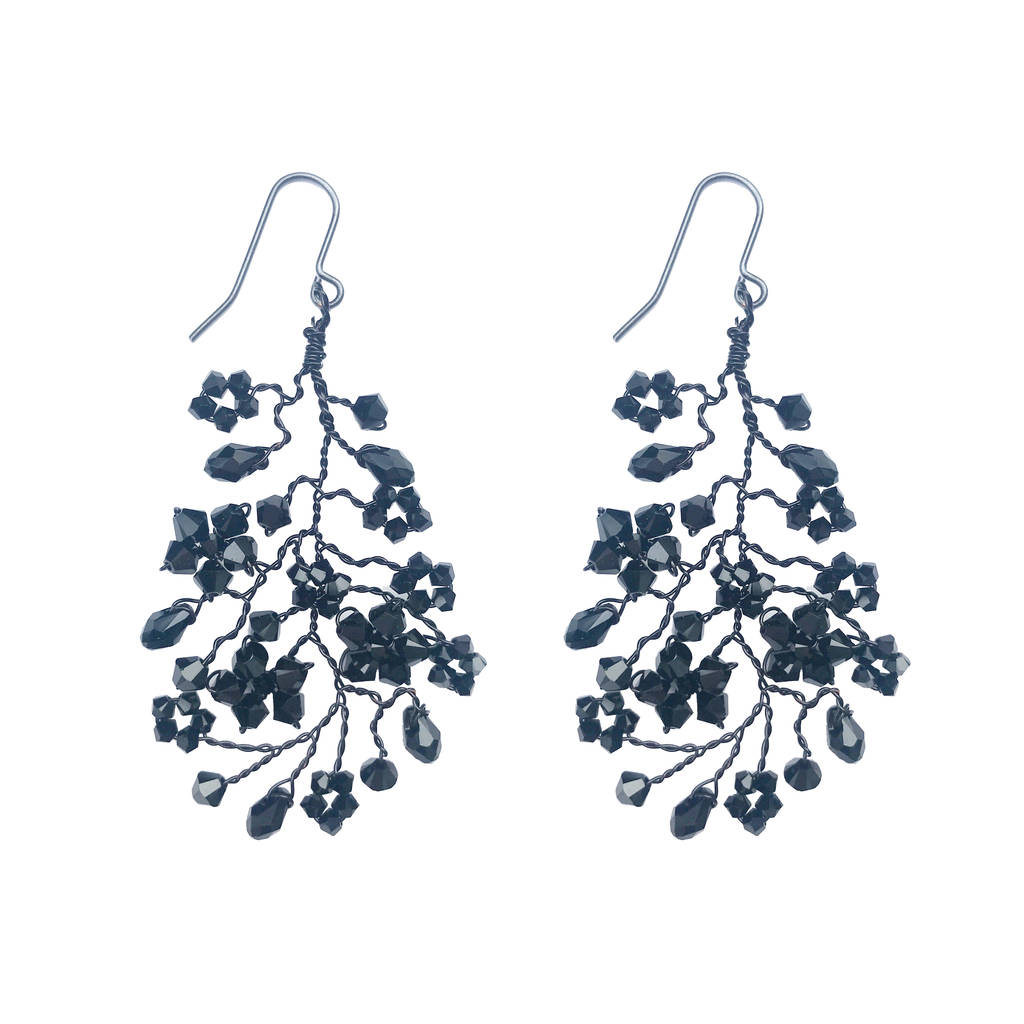 Black Chandelier Earrings By Hermione Har Notonthehighstreet Com Black Chandelier Earrings