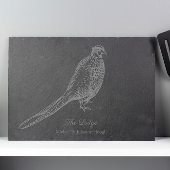 Personalised Country Style Pheasant Slate Placemat, 2 of 3