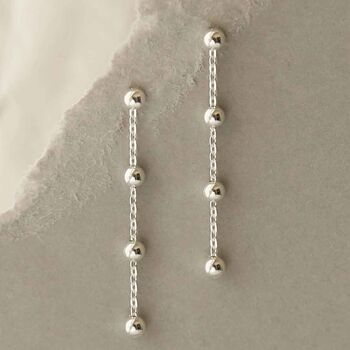 Sterling Silver Satellite Chain Earrings, 3 of 6