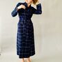 Dressing Gown In Check Brushed Cotton, thumbnail 2 of 12