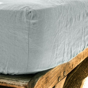 Stonewashed Linen Fitted Sheet, 5 of 5