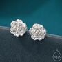 Petite Sterling Silver Rose Stud Earrings, thumbnail 1 of 12