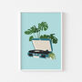 Record Player Houseplant Print | Vinyl Music Poster, thumbnail 1 of 6