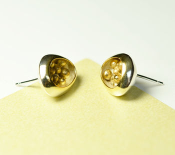 Sterling Silver Stud Earrings With Granulation, 3 of 6