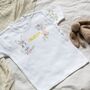 Woodland Bunny Rabbit T Shirt, Personalised With Name, thumbnail 4 of 4