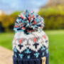 Patterned Beanie | Knitted Bobble Hat, thumbnail 9 of 11