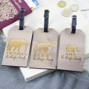 Personalised Elephant Family Luggage Tags Travel Gift, 4 of 4