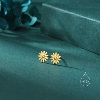 Daisy Flower Stud Earrings In Sterling Silver, 5 of 11