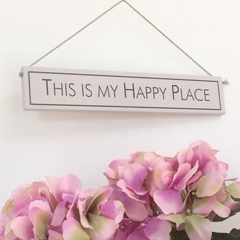 'This Is My Happy Place' Hand Painted Wooden Sign, 2 of 5